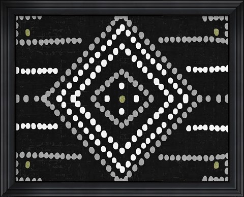 Framed Daisy Dots Tile VI Black Print