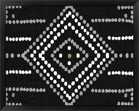 Framed Daisy Dots Tile VI Black Print