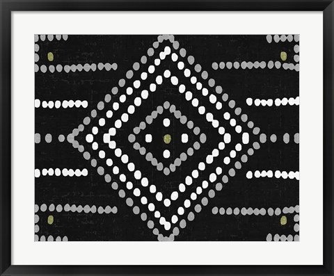 Framed Daisy Dots Tile VI Black Print