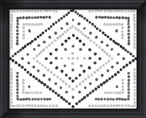 Framed Daisy Dots Tile II Black Print