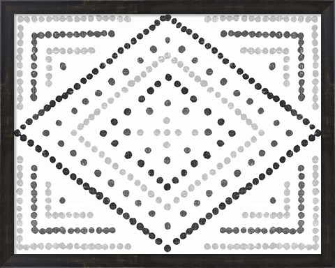Framed Daisy Dots Tile II Black Print