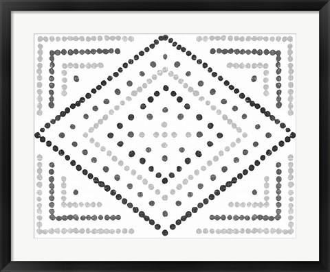 Framed Daisy Dots Tile II Black Print