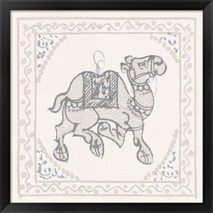 Framed Winter Caravan Camel Print