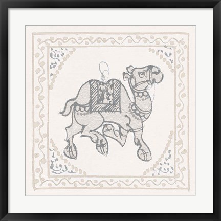 Framed Winter Caravan Camel Print