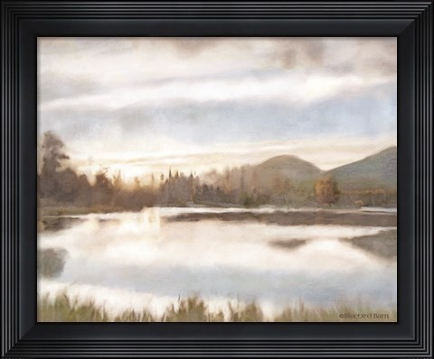 Framed Lakeview Sunset Landscape Print