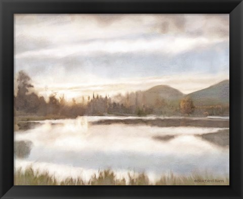 Framed Lakeview Sunset Landscape Print
