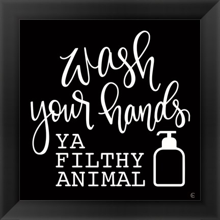 Framed Wash Your Hands Print
