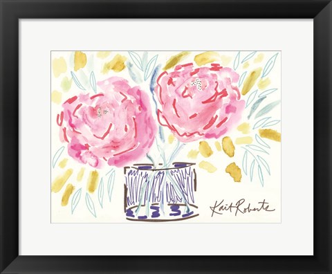 Framed Pleasant Peonies Print