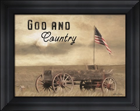 Framed God and Country Print