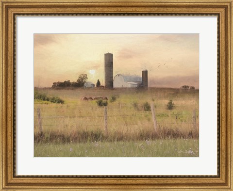 Framed Sunset at the Dexter Farm Print
