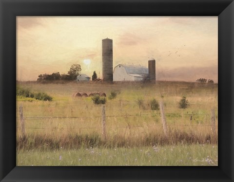 Framed Sunset at the Dexter Farm Print