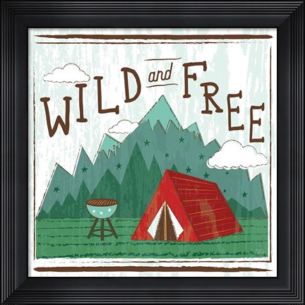 Framed Comfy Camping V Print