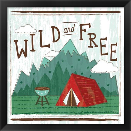 Framed Comfy Camping V Print