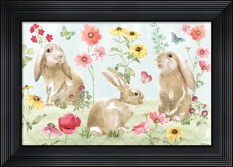 Framed Sweet Bunnies I Print