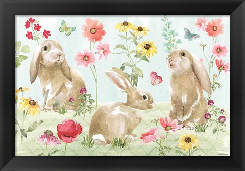 Framed Sweet Bunnies I Print