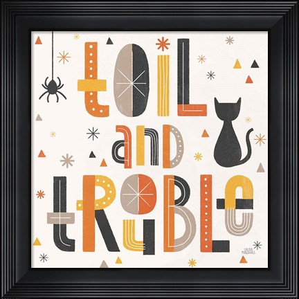 Framed Retro Halloween V Print