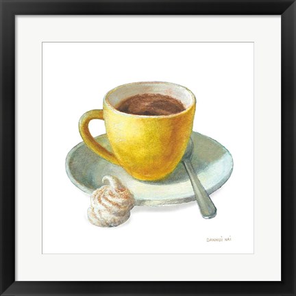 Framed Wake Me Up Coffee IV on White Print