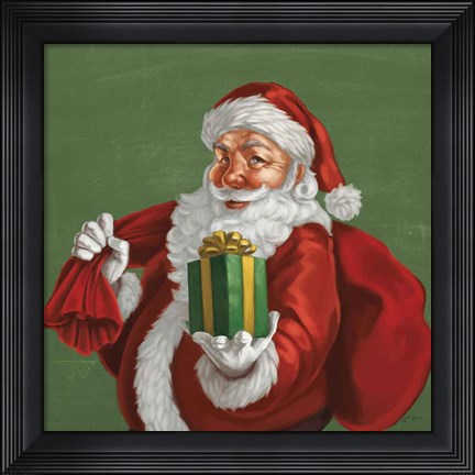 Framed Holiday Santa I Print