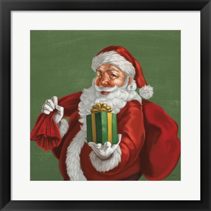 Framed Holiday Santa I Print