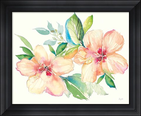 Framed Pastel Garden Hibiscus Print