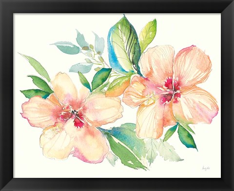 Framed Pastel Garden Hibiscus Print