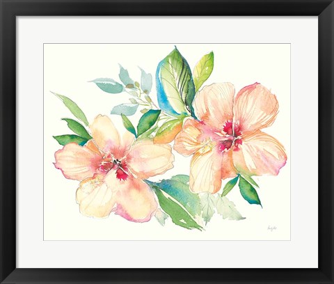 Framed Pastel Garden Hibiscus Print