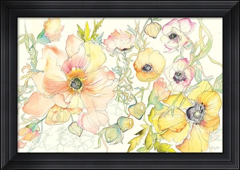 Framed Pastel Garden II Print