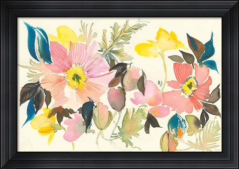 Framed Pastel Garden I Print