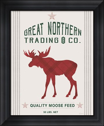 Framed Northern Trading Moose Feed Print