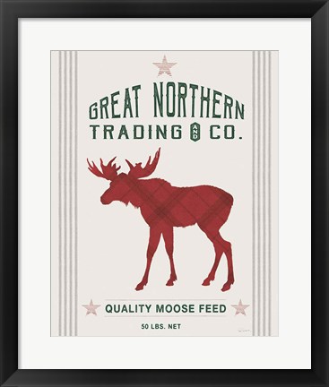 Framed Northern Trading Moose Feed Print