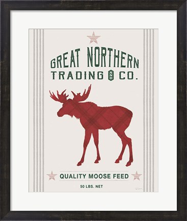 Framed Northern Trading Moose Feed Print