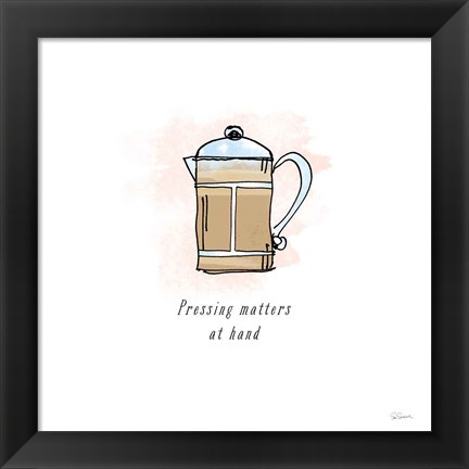 Framed Good Brew IV Black Text Print