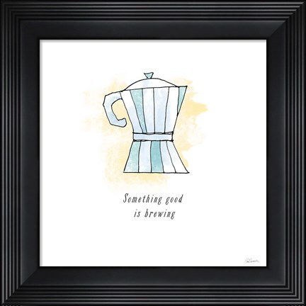 Framed Good Brew I Black Text Print