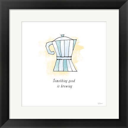 Framed Good Brew I Black Text Print