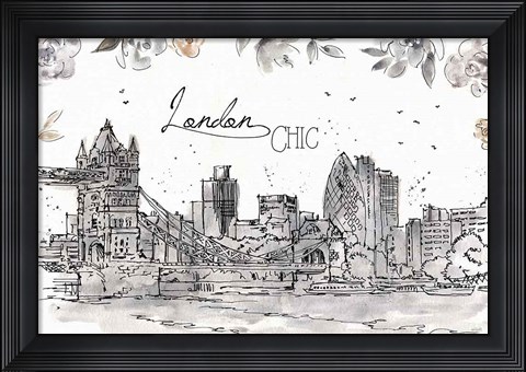 Framed Skyline Sketches IV Print