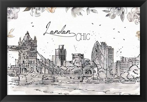 Framed Skyline Sketches IV Print