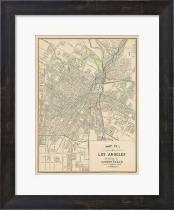 Framed Map of Los Angeles Print