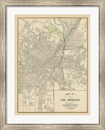 Framed Map of Los Angeles Print