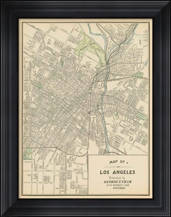 Framed Map of Los Angeles Print