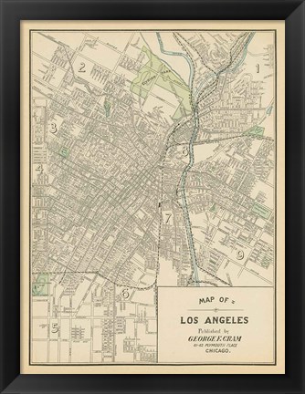 Framed Map of Los Angeles Print