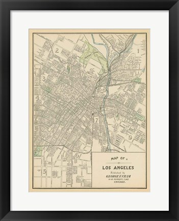 Framed Map of Los Angeles Print