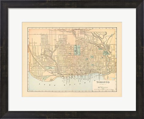 Framed Map of Toronto Print