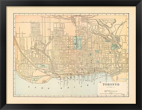 Framed Map of Toronto Print