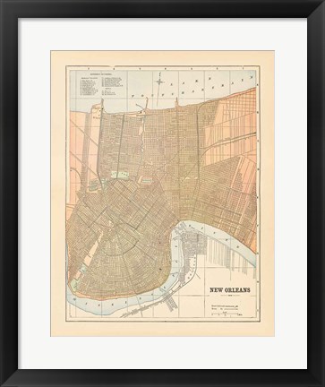 Framed Map of New Orleans Print