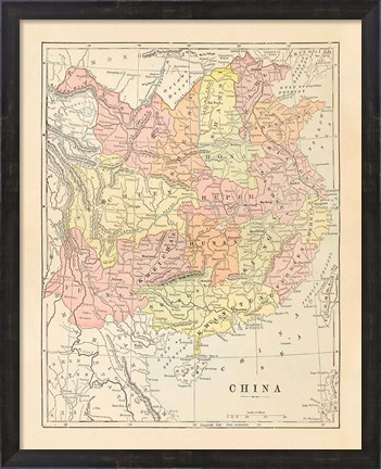 Framed Map of China Print