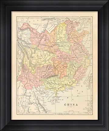 Framed Map of China Print