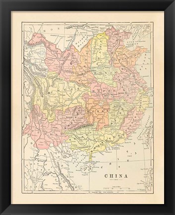 Framed Map of China Print