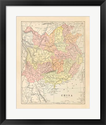 Framed Map of China Print