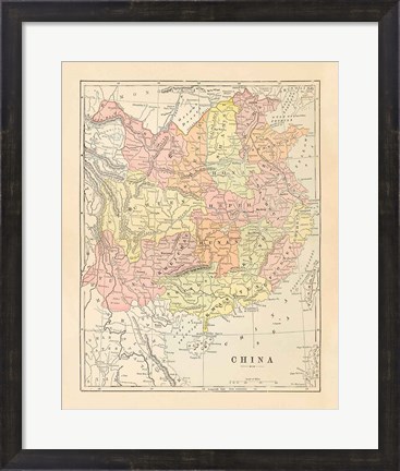 Framed Map of China Print