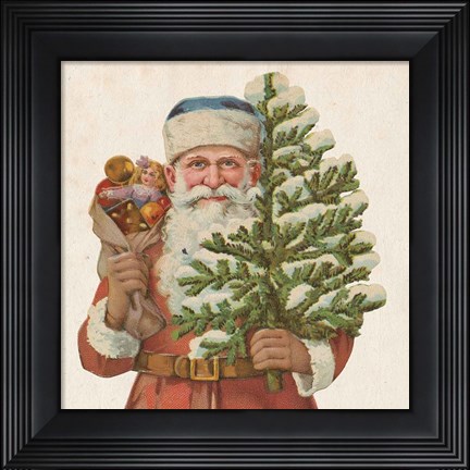 Framed Victorian Santa IV Print